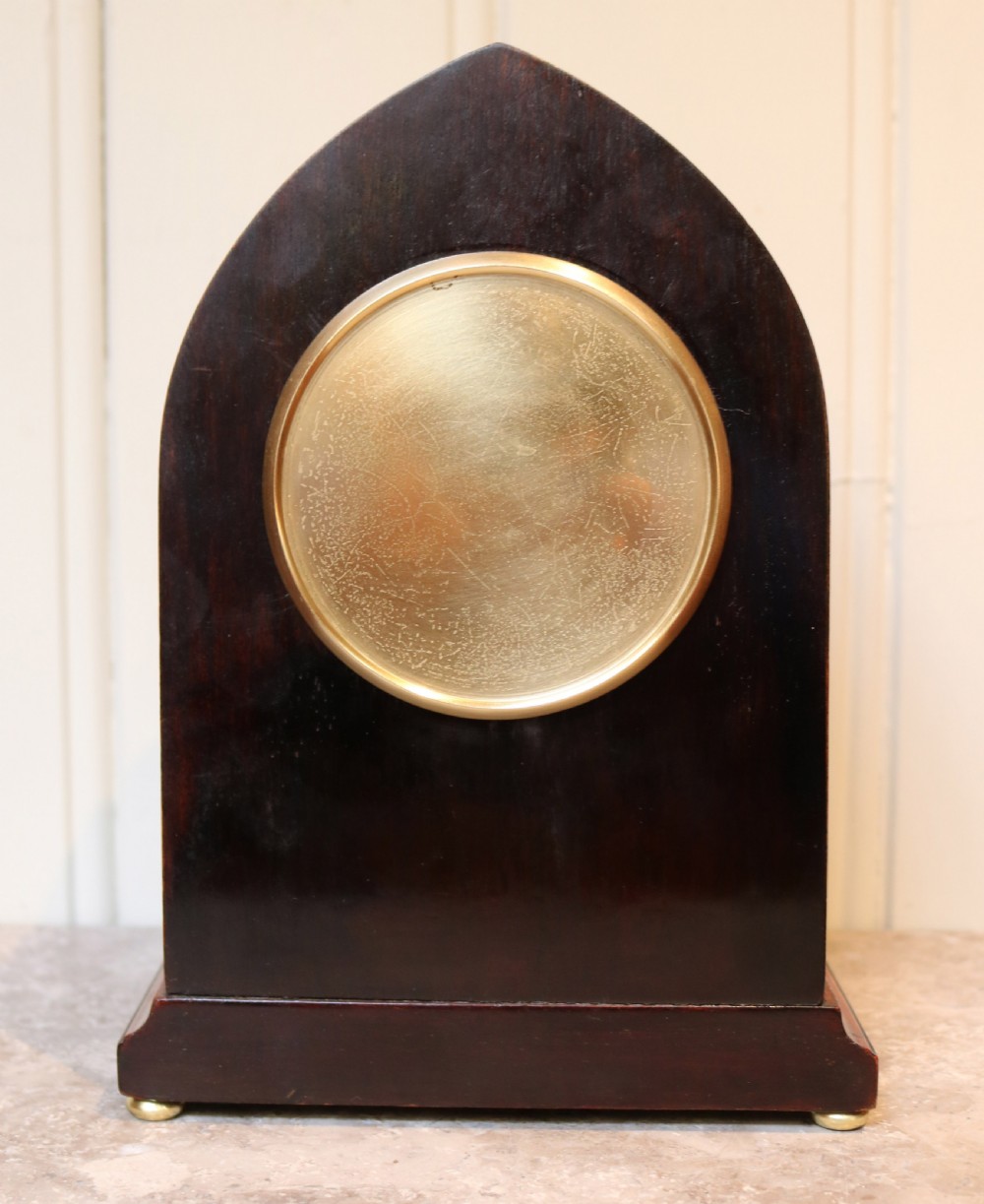 Rosewood and Inlay Lancet Top Clock (English, c. 1900) View VIII