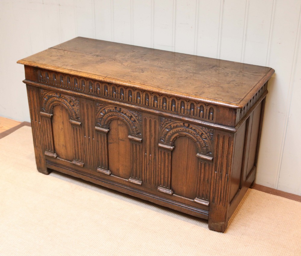 Carved Oak Coffer View V