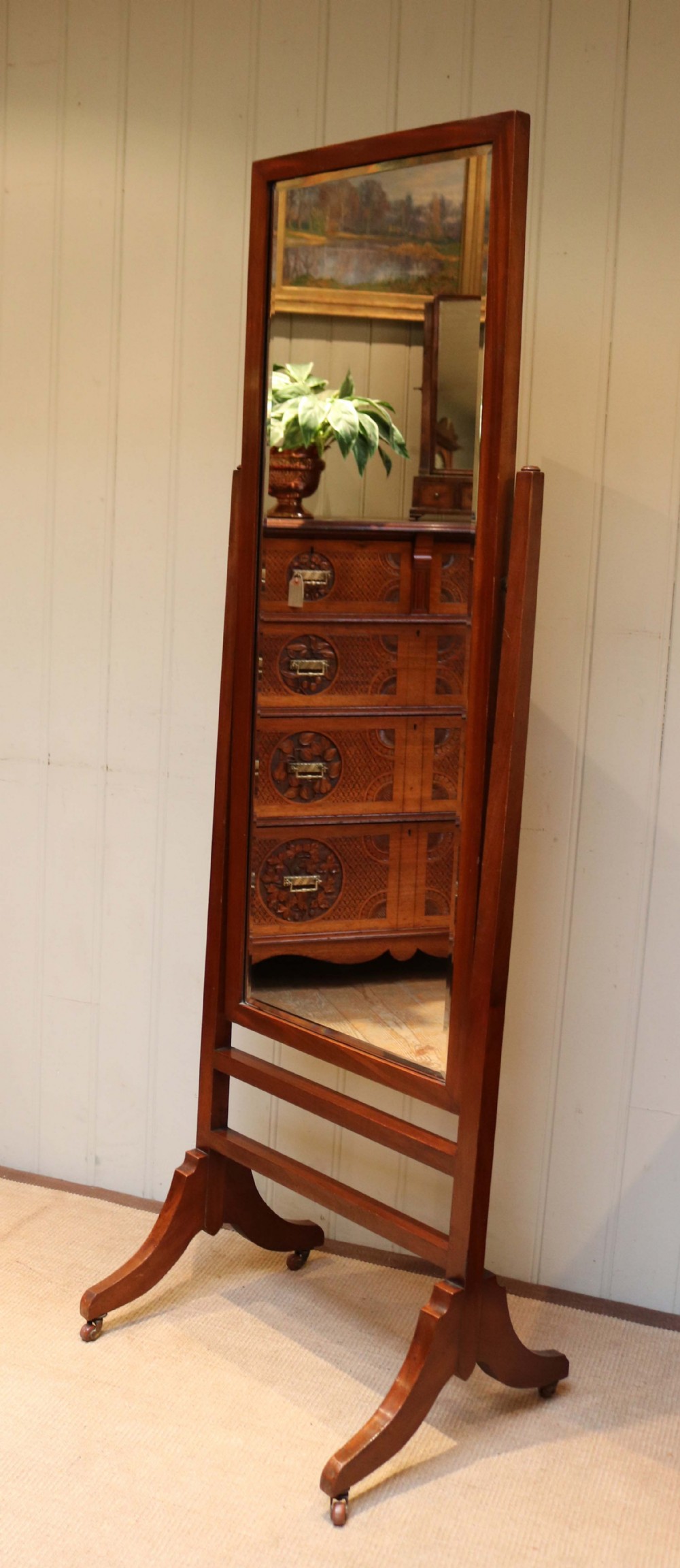 Mahogany Cheval Mirror 