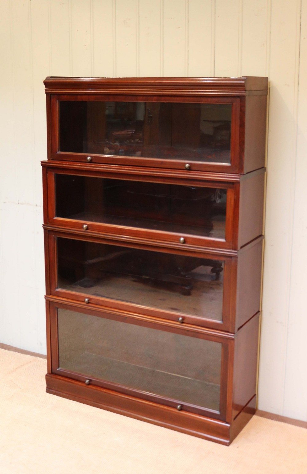 Mahogany Globe Wernicke Style Bookcase View IV