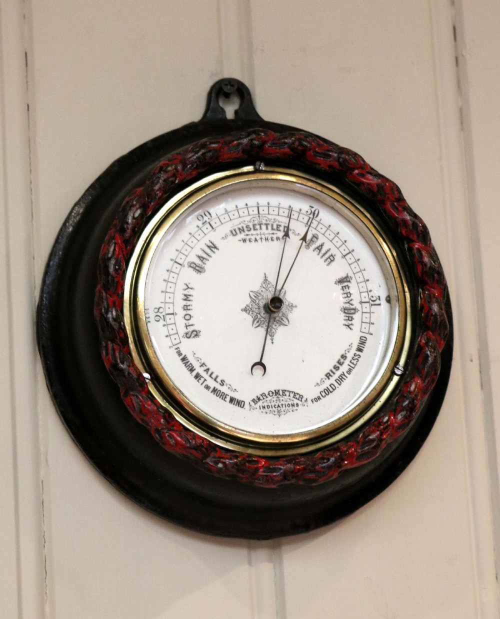 Victorian Cast Iron Circular Aneroid Barometer View II