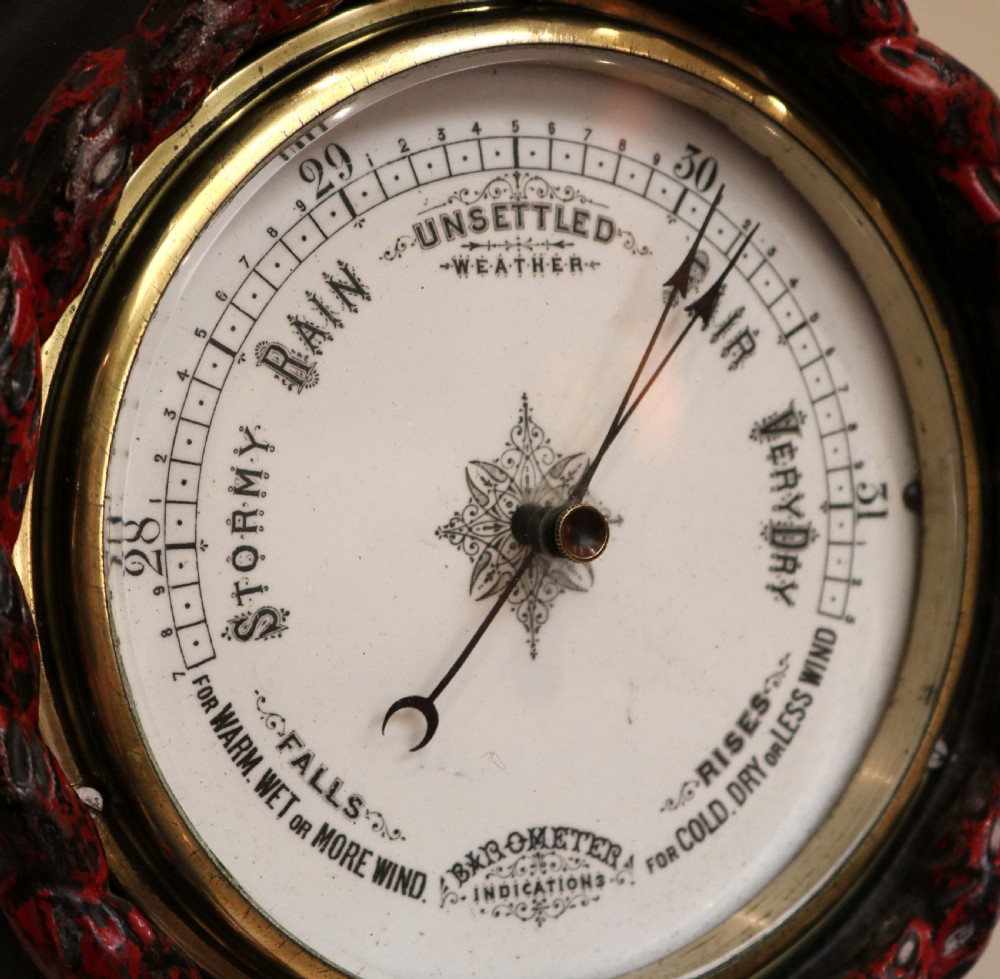 Victorian Cast Iron Circular Aneroid Barometer View IV