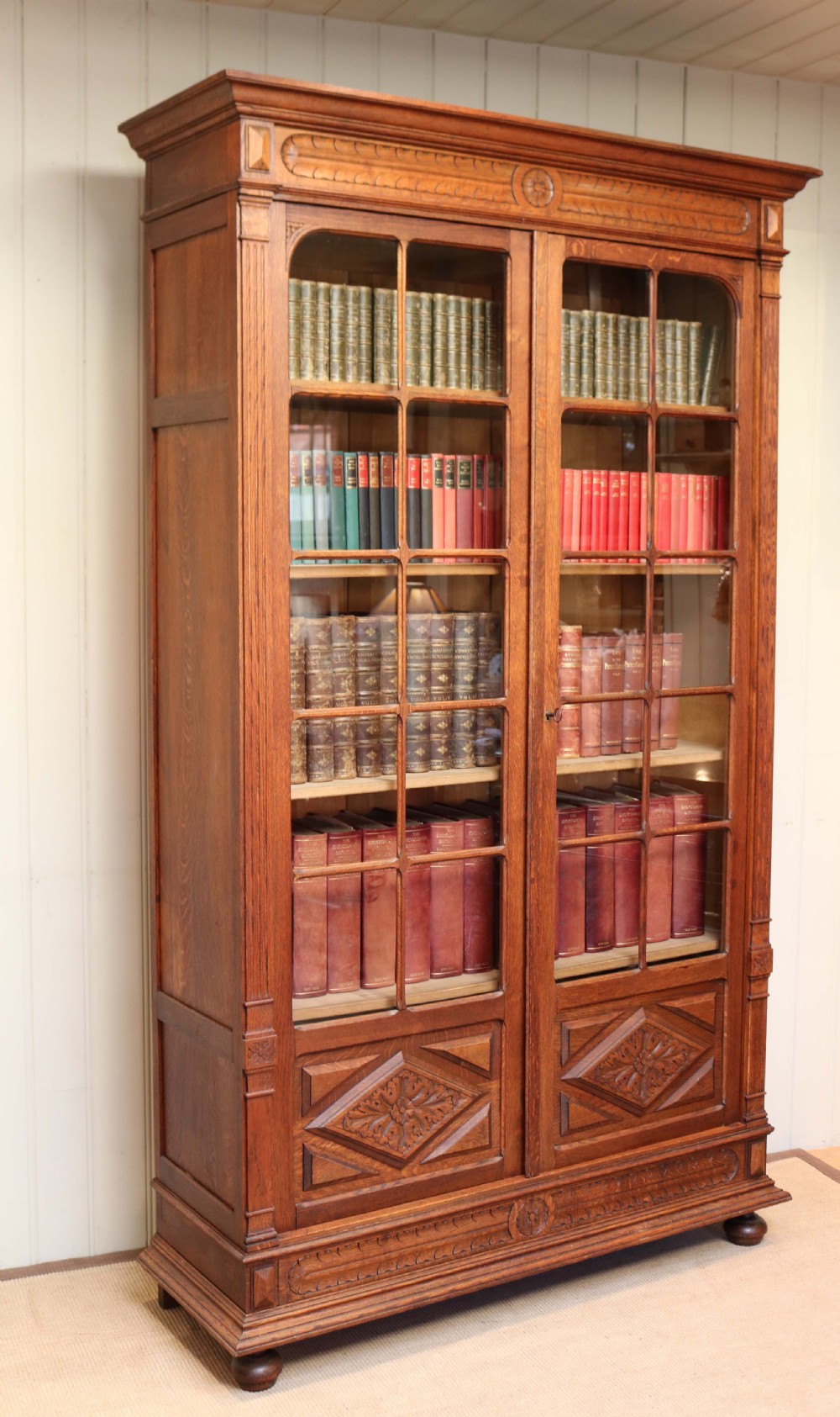 Tall French Oak Bookcase  View III