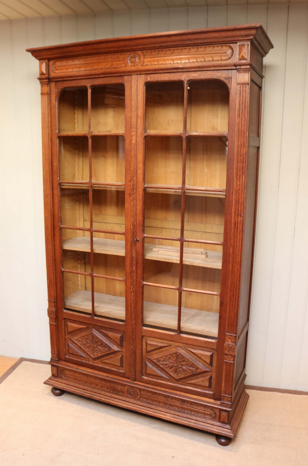Tall French Oak Bookcase  View VI
