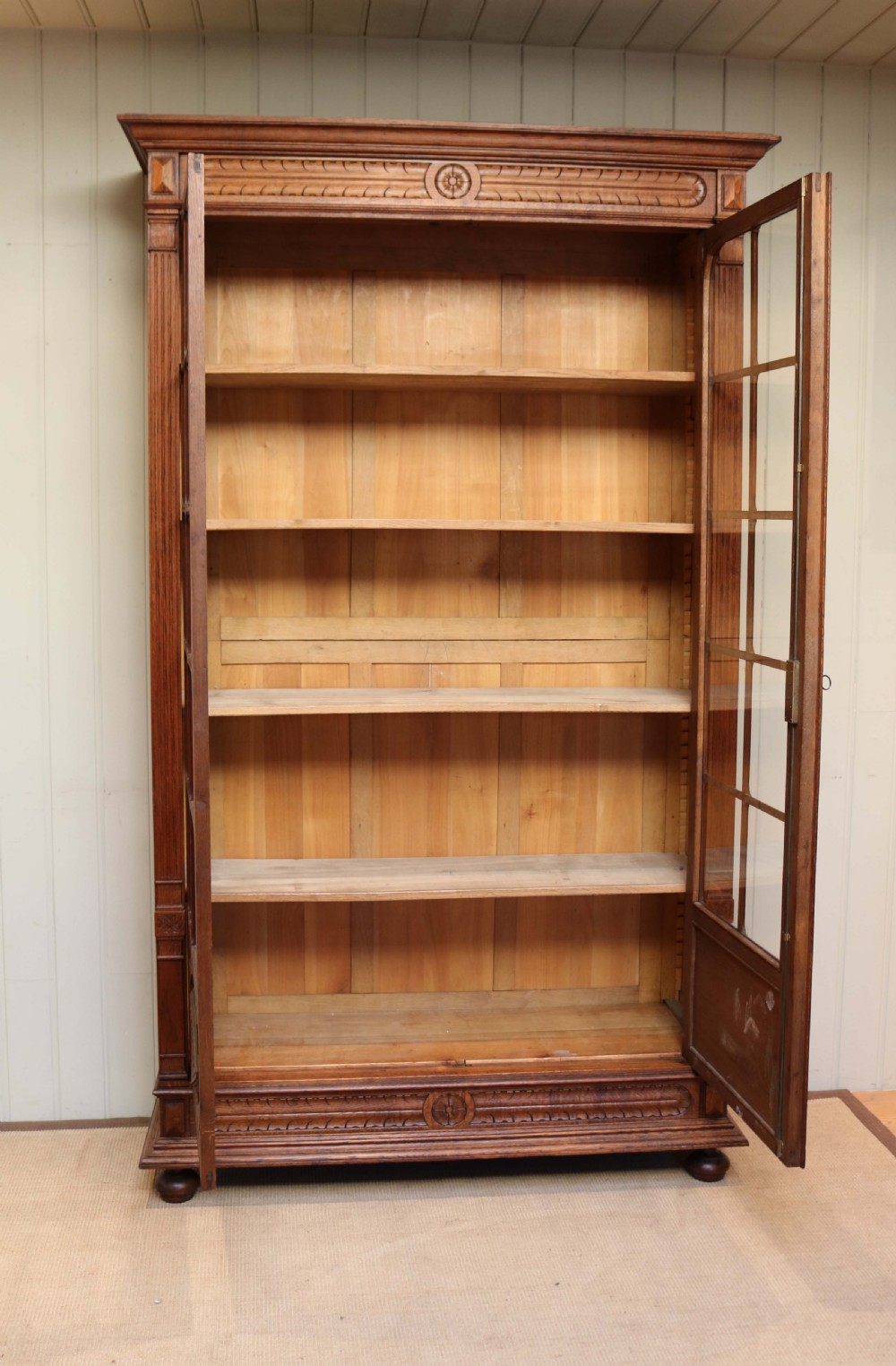 Tall French Oak Bookcase  View IX