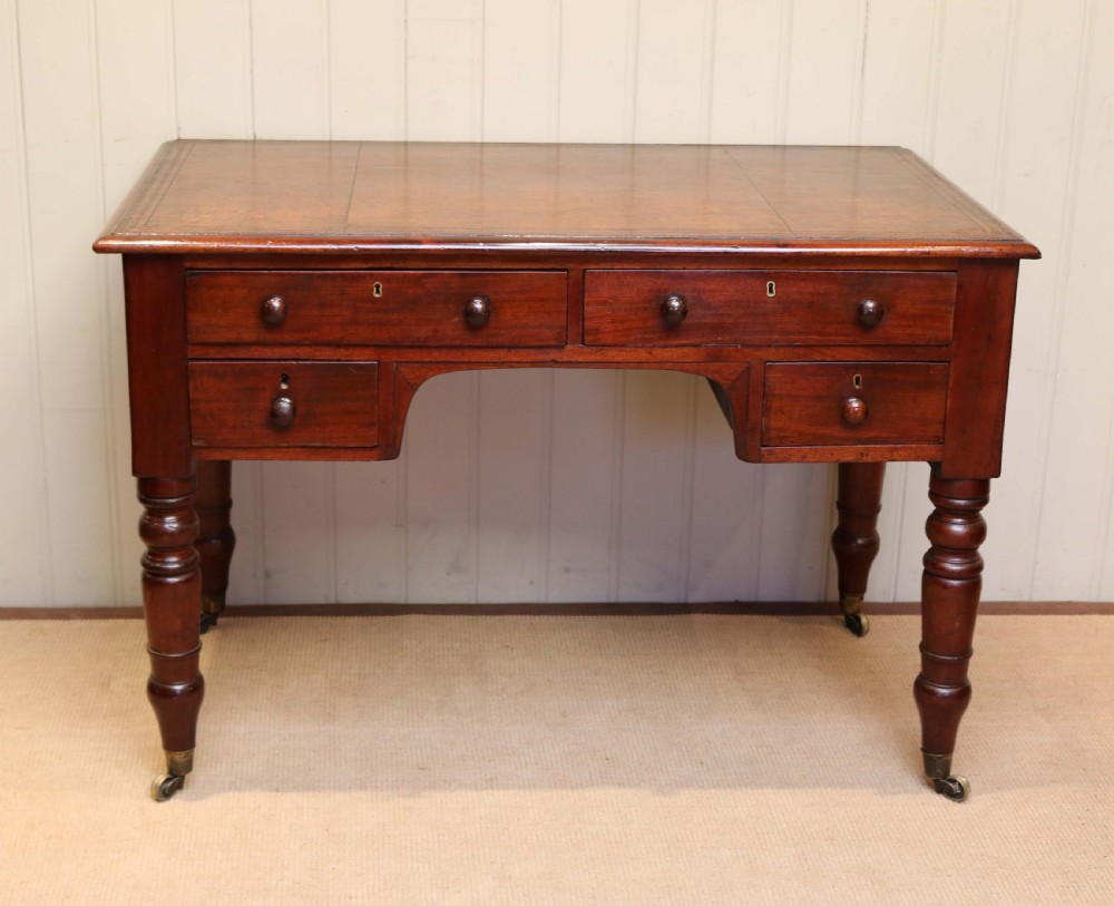 Mid 19th Century Mahogany Kneehole Writing Desk