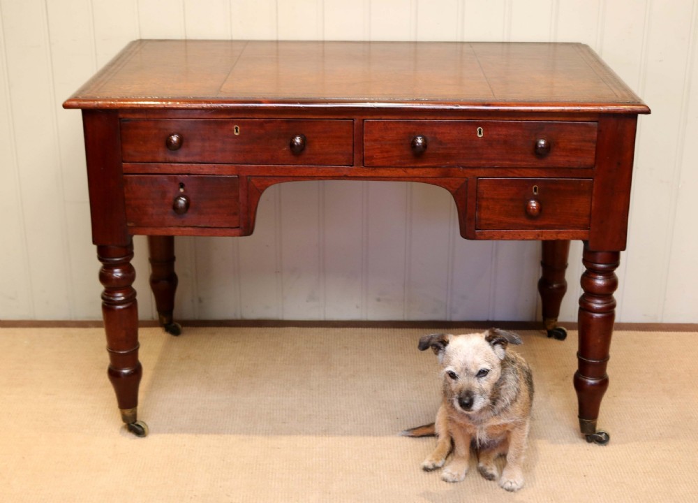 Mid 19th Century Mahogany Kneehole Writing Desk View VII