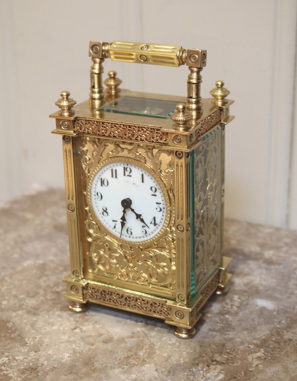 Ornate Filigree Carriage Clock (France, c. 1890) View III