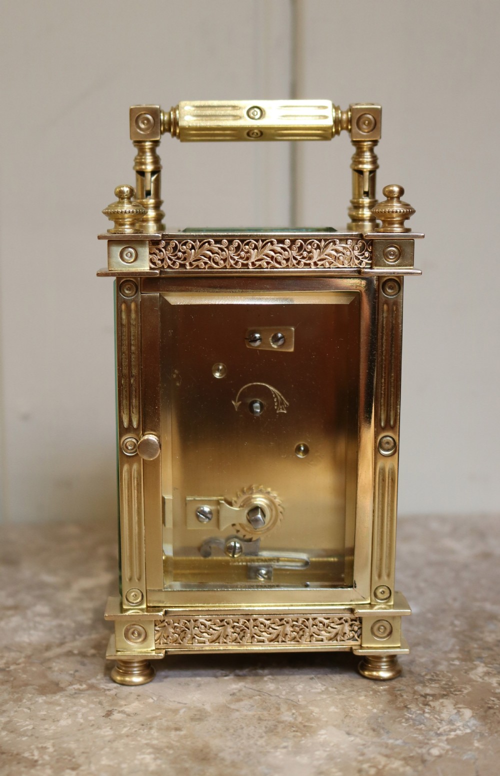 Ornate Filigree Carriage Clock (France, c. 1890) View IV