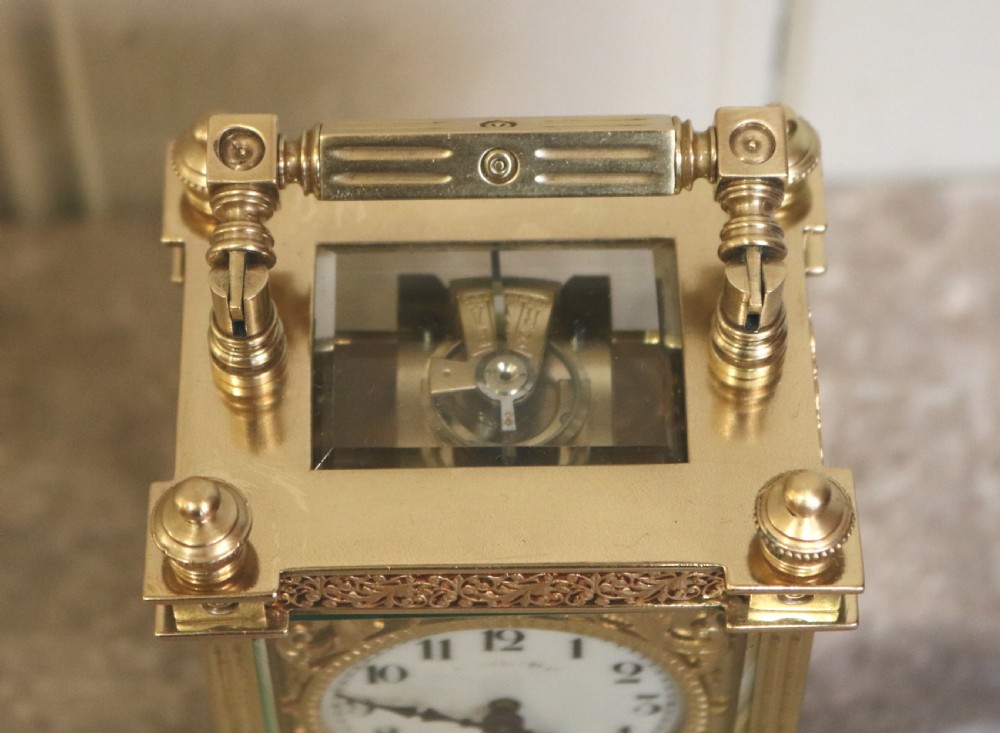 Ornate Filigree Carriage Clock (France, c. 1890) View VIII