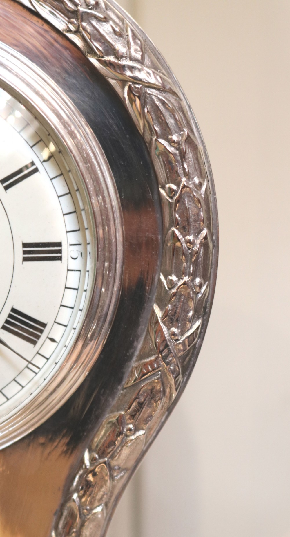 Edwardian Silver Plated Balloon Clock (England, 1910) View V