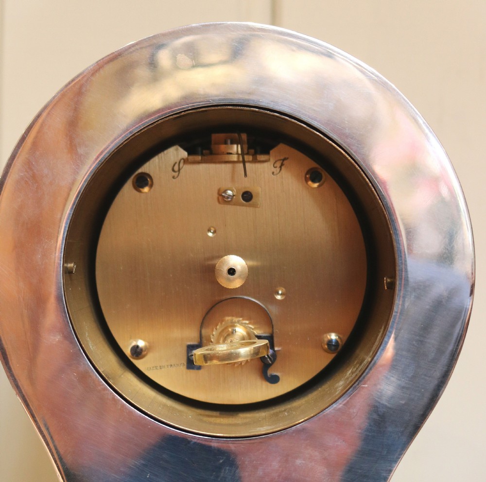 Edwardian Silver Plated Balloon Clock (England, 1910) View VIII