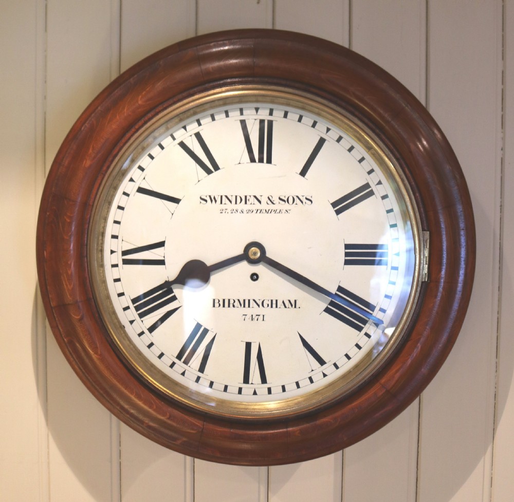 Large Oak Dial Clock (English, c. 1860)