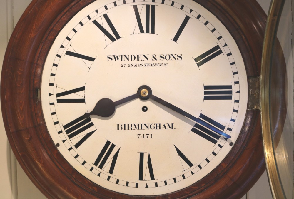Large Oak Dial Clock (English, c. 1860) View IV