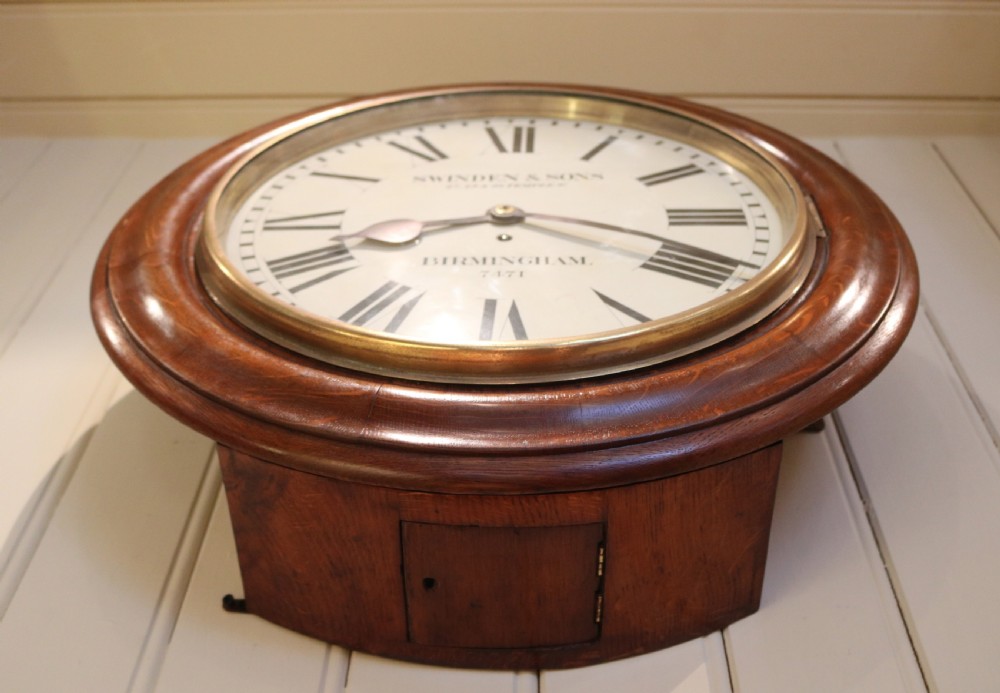 Large Oak Dial Clock (English, c. 1860) View V