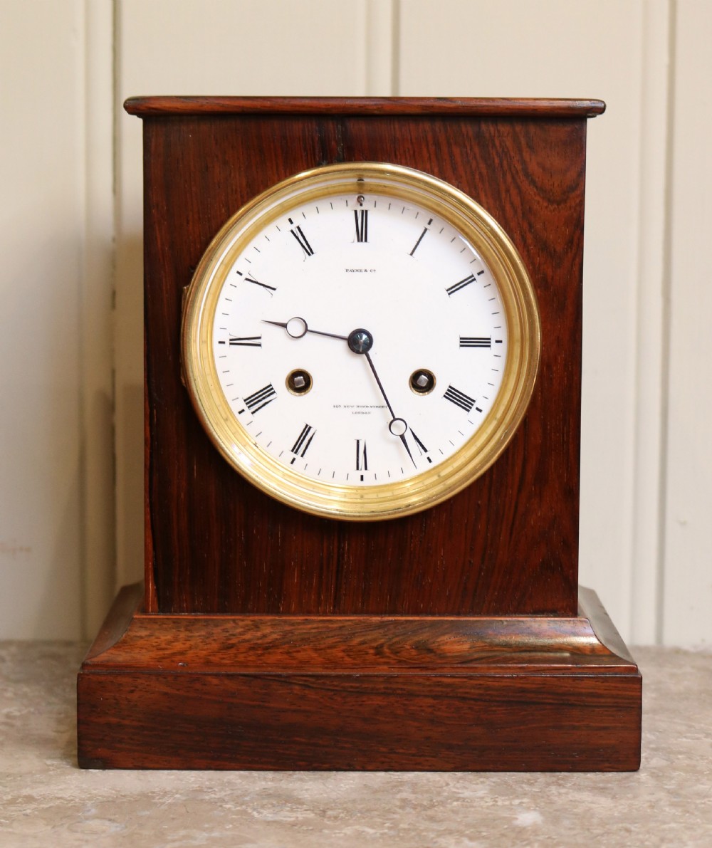 Small Rosewood Bell Striking Mantel Clock (England, c. 1860)