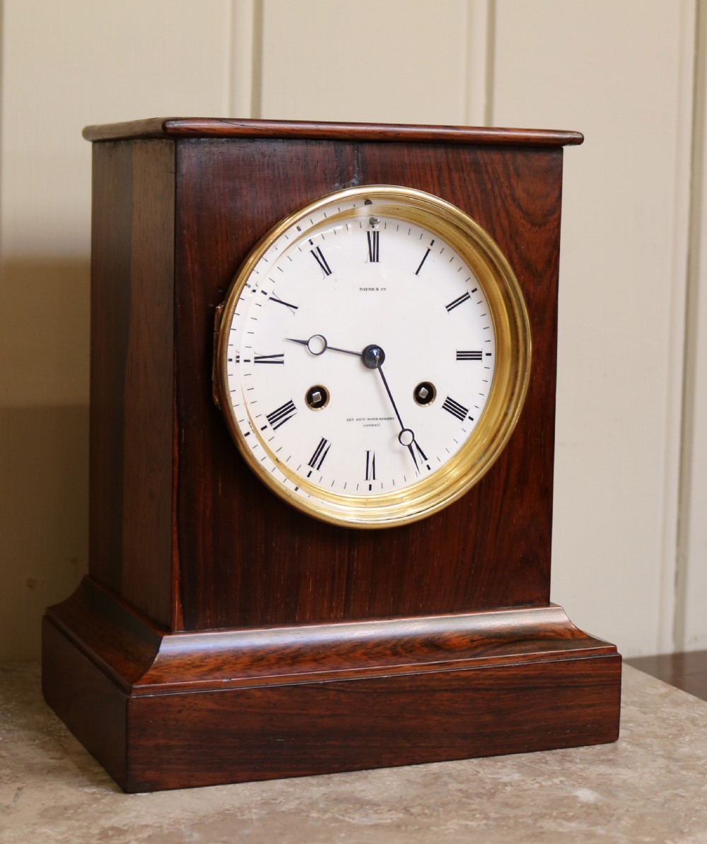 Small Rosewood Bell Striking Mantel Clock (England, c. 1860) View III