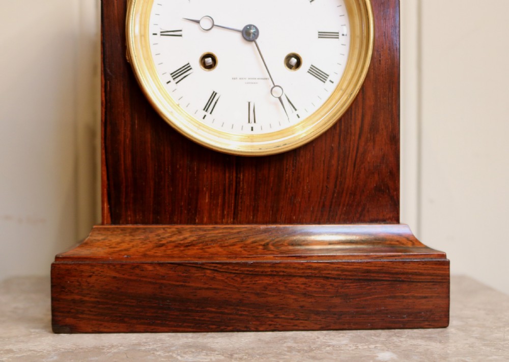 Small Rosewood Bell Striking Mantel Clock (England, c. 1860) View IV
