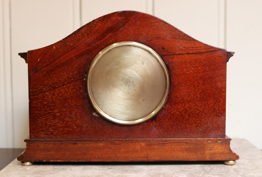 Edwardian Solid Mahogany and Inlay Mantel Clock (England France, c. 1910) View VIII