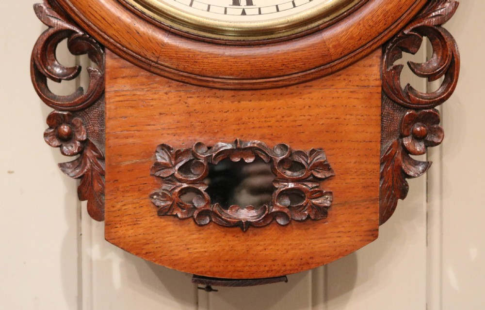 Oak Drop Dial Wall Clock (England, c. 1860) View II