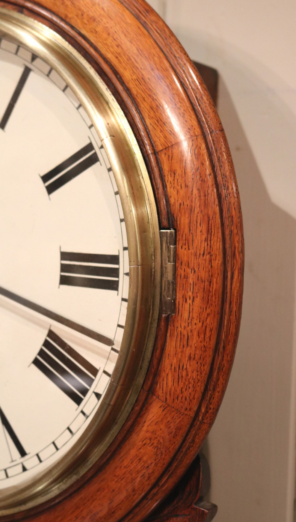 Oak Drop Dial Wall Clock (England, c. 1860) View III
