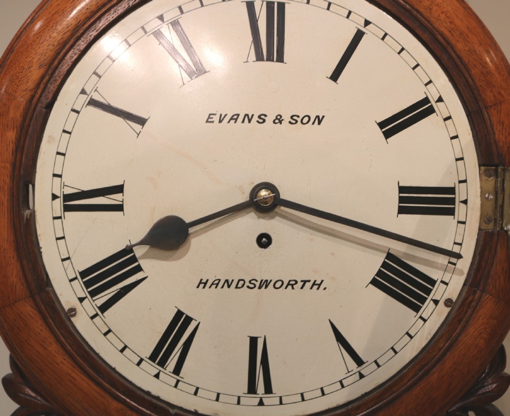 Oak Drop Dial Wall Clock (England, c. 1860) View VI