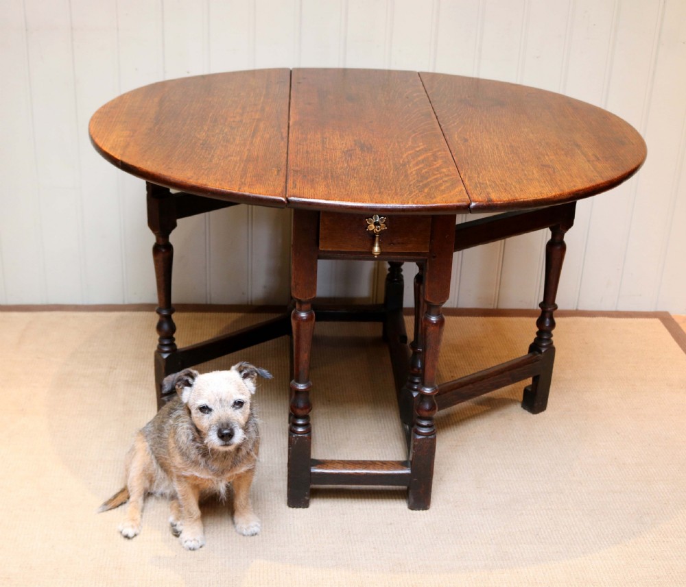 C18th Century Oak Drop Leaf Dining Table View II