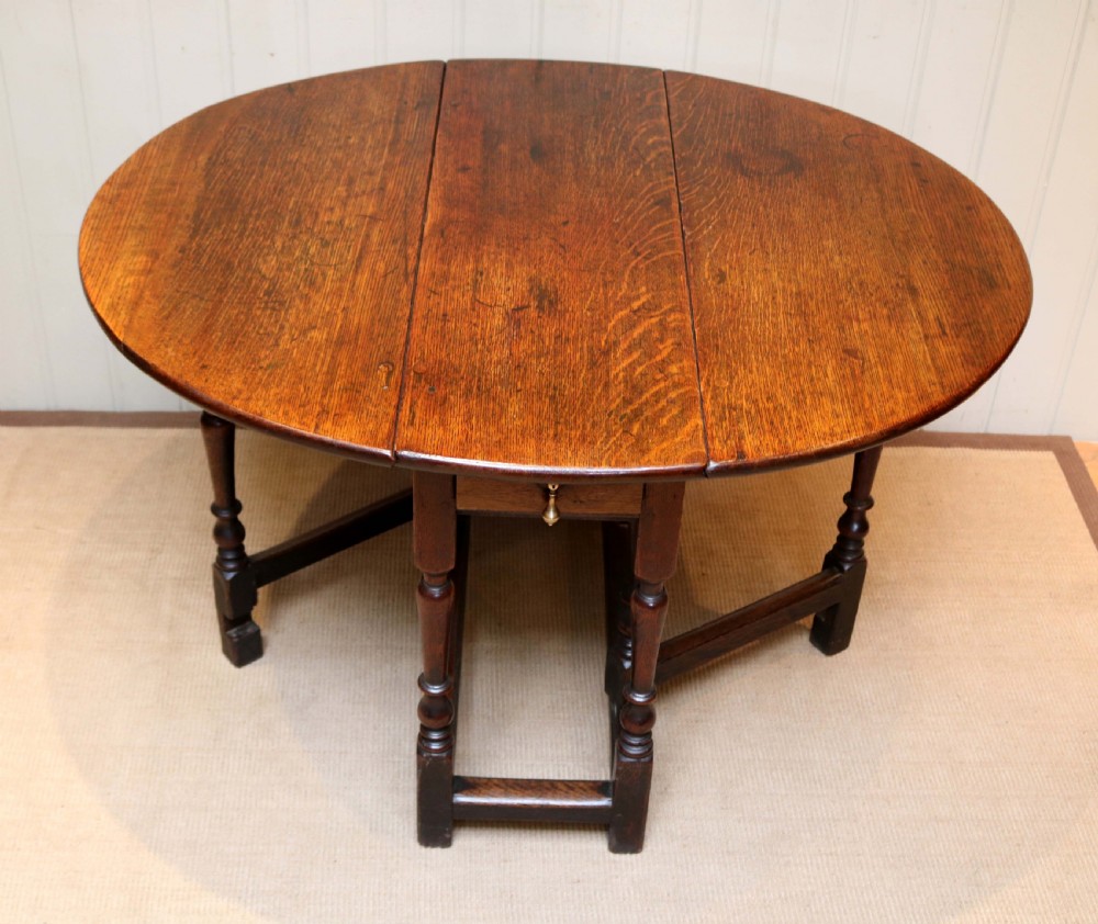 C18th Century Oak Drop Leaf Dining Table View III