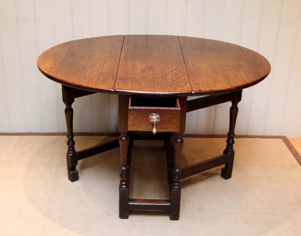 C18th Century Oak Drop Leaf Dining Table View IV