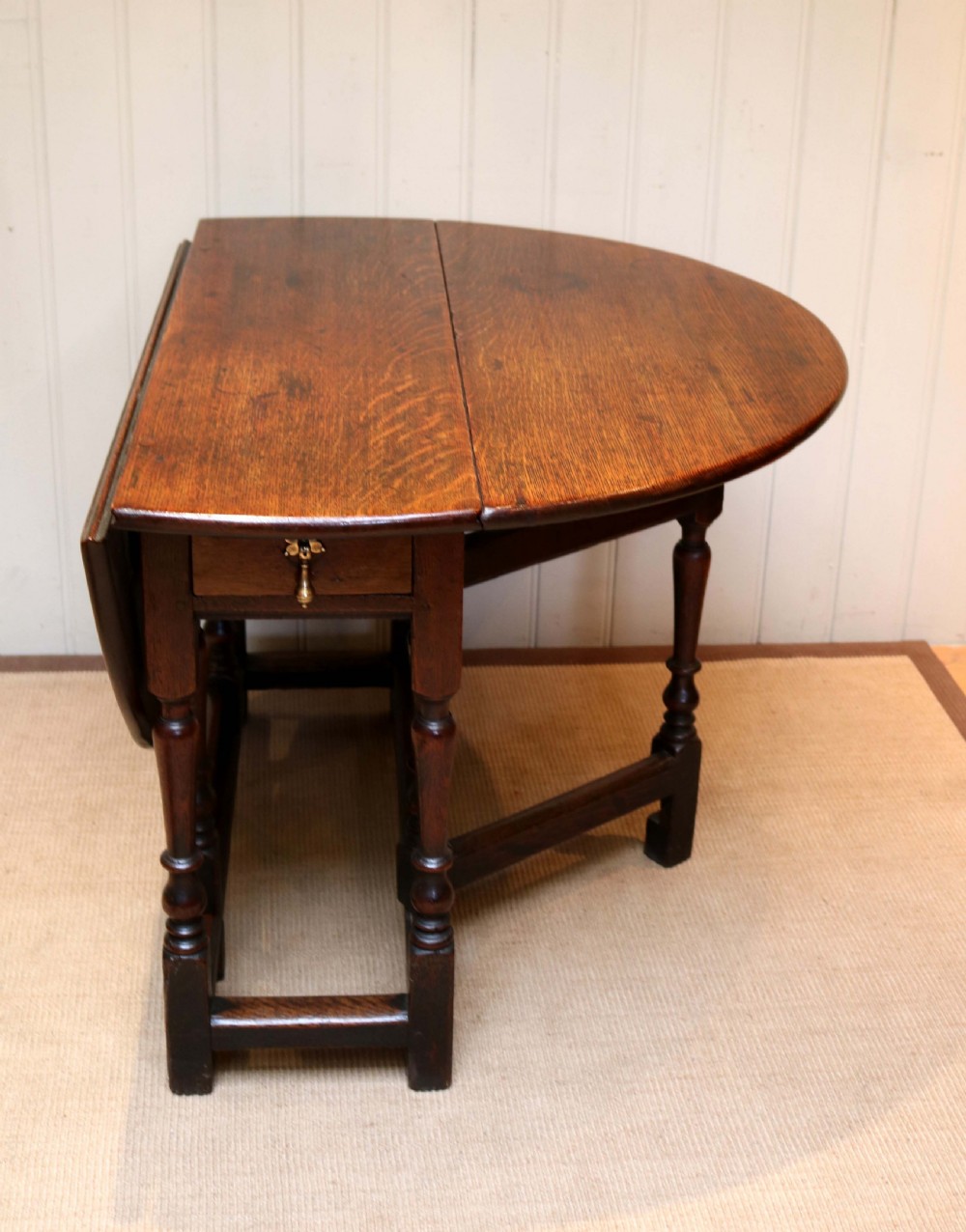 C18th Century Oak Drop Leaf Dining Table View V