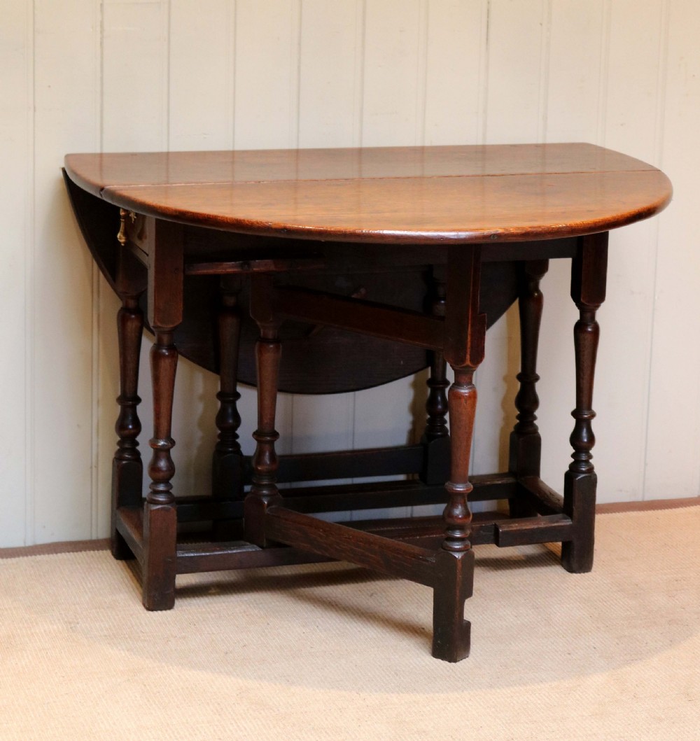 C18th Century Oak Drop Leaf Dining Table View VII
