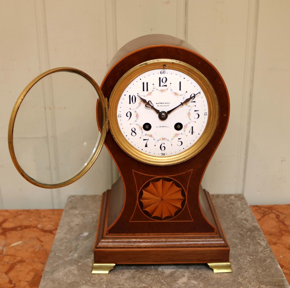 Edwardian Mahogany Balloon Clock View II
