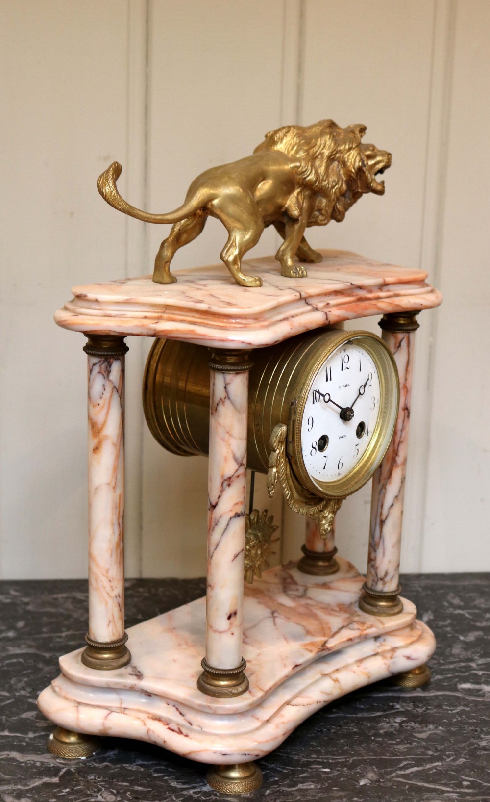 French Marble Clock Garniture View V