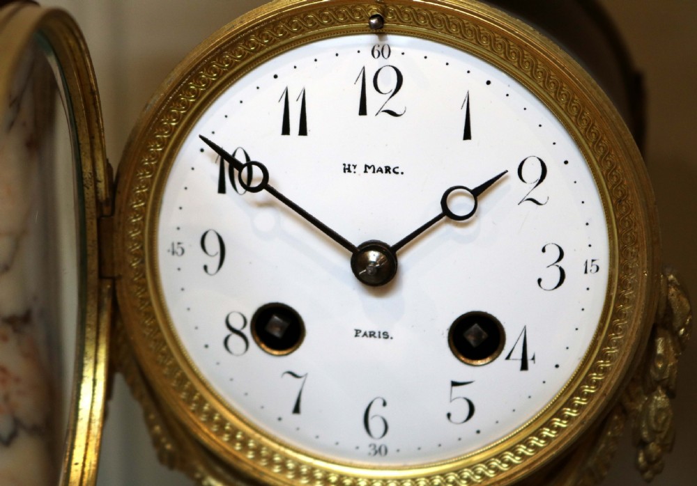 French Marble Clock Garniture View VIII
