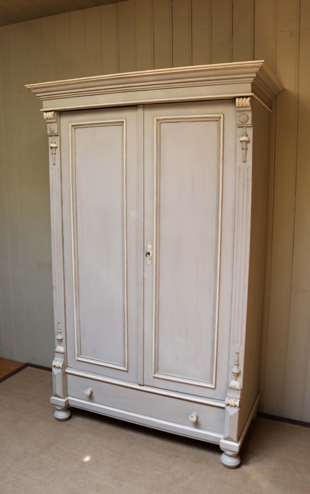 Late 19th Century Continental Painted Wardrobe View VII