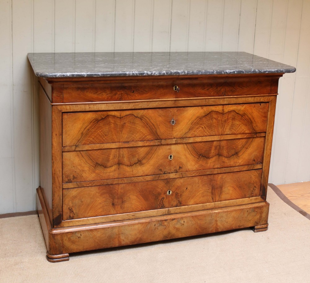 French Walnut Marble Top Chest  View II