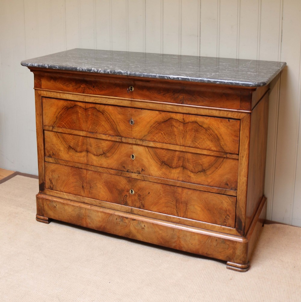 French Walnut Marble Top Chest  View III