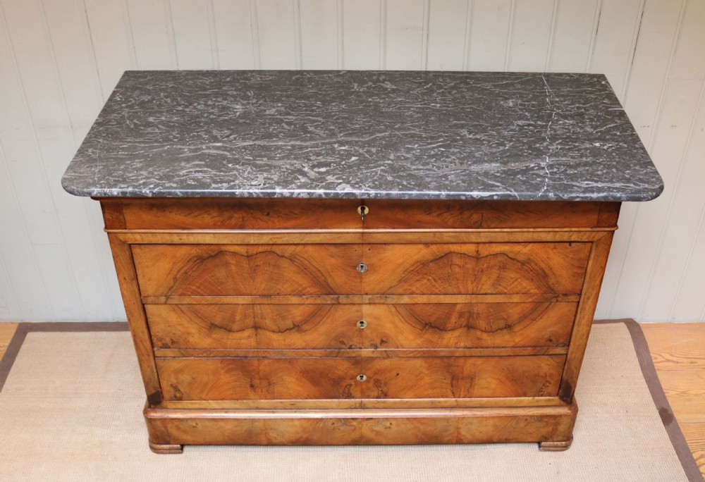 French Walnut Marble Top Chest  View V