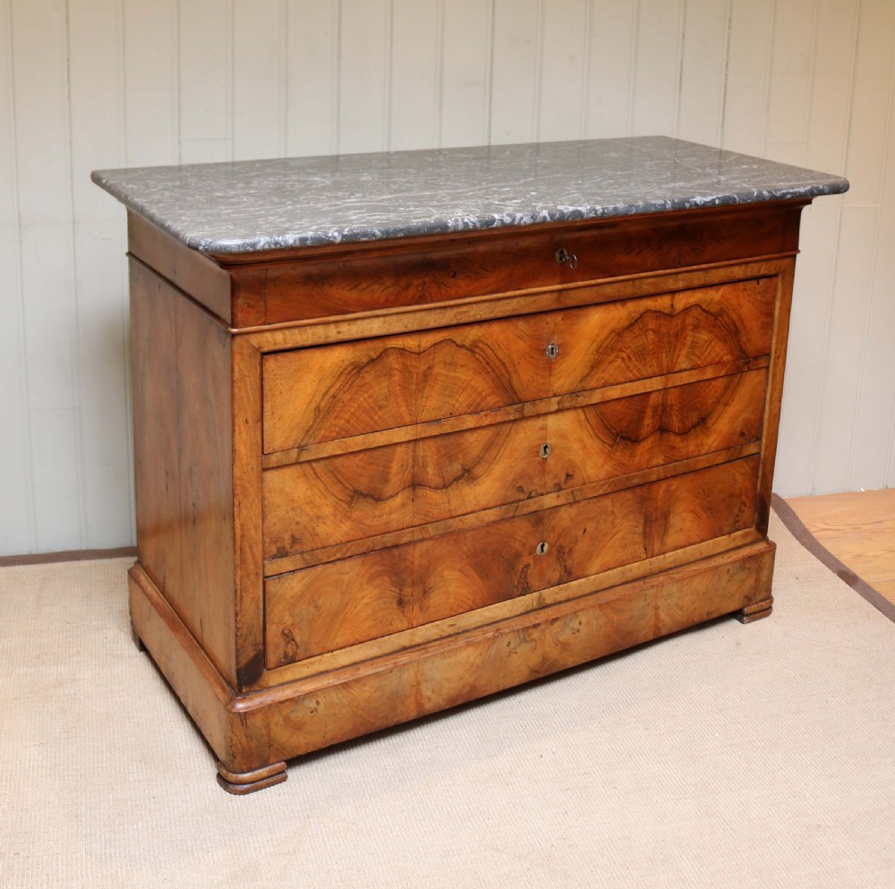 French Walnut Marble Top Chest  View VI