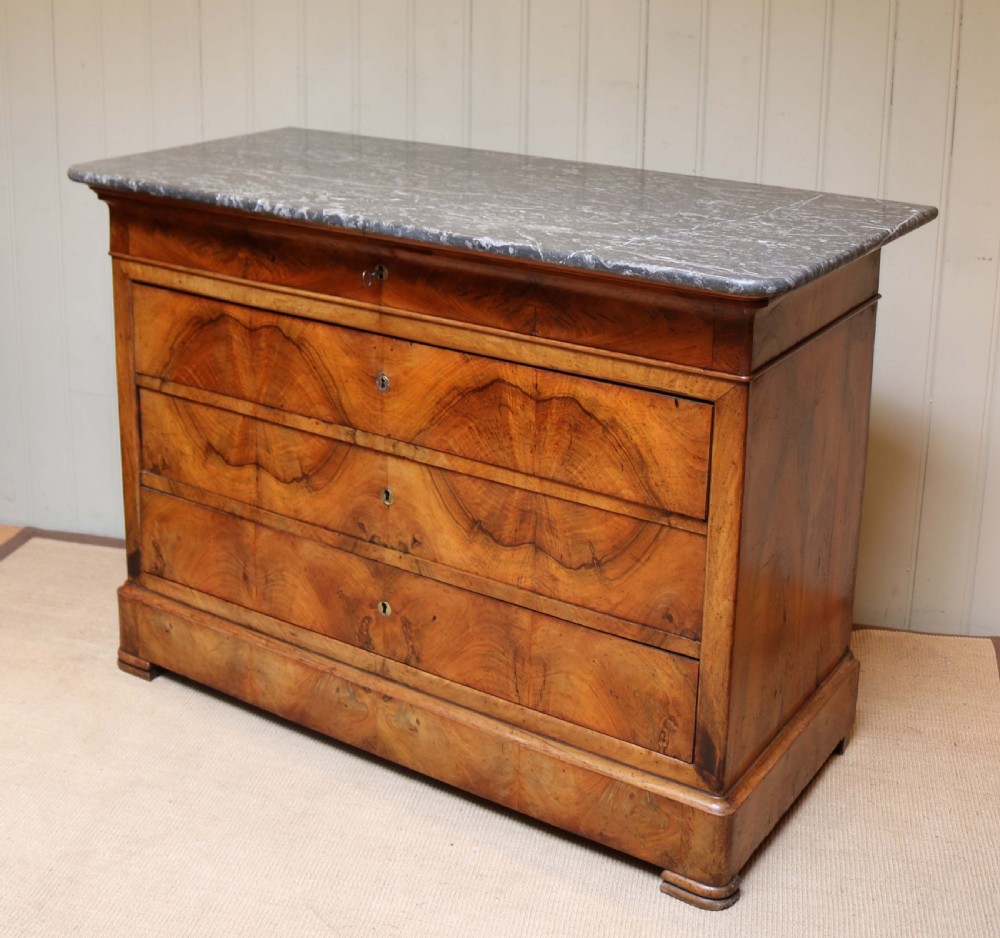 French Walnut Marble Top Chest  View VII