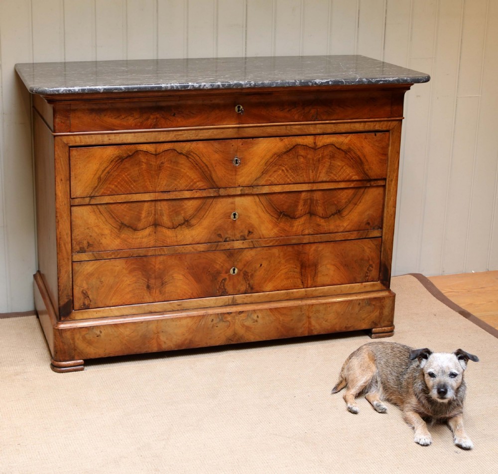 French Walnut Marble Top Chest  View VIII