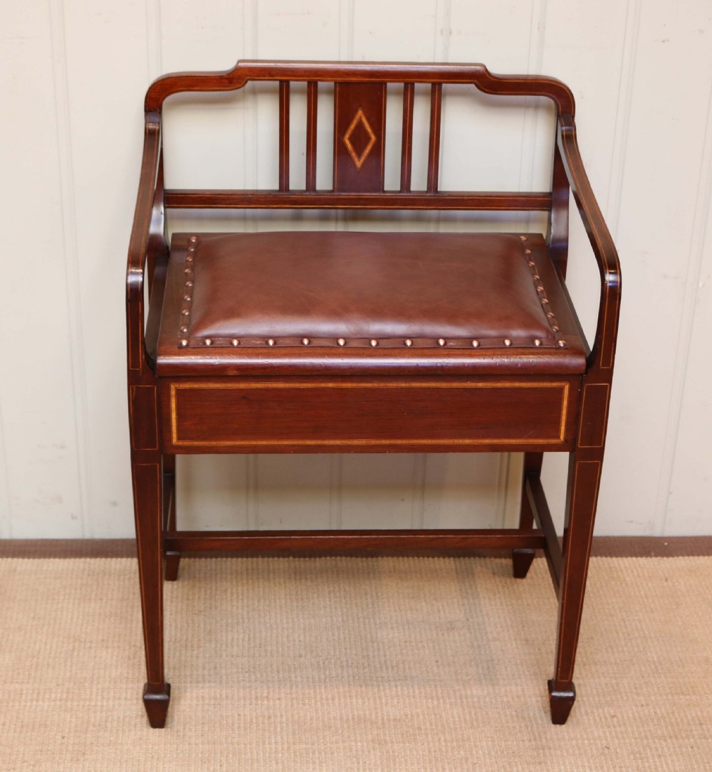Edwardian Mahogany Piano Stool 