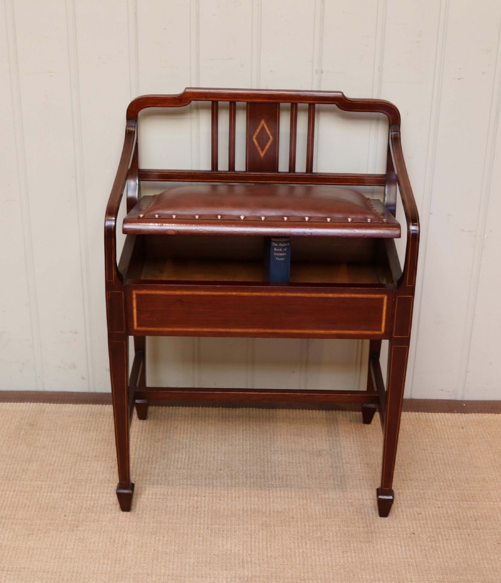 Edwardian Mahogany Piano Stool  View IV