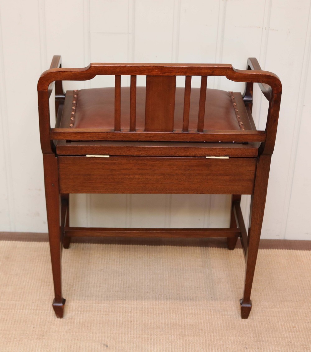 Edwardian Mahogany Piano Stool  View VIII
