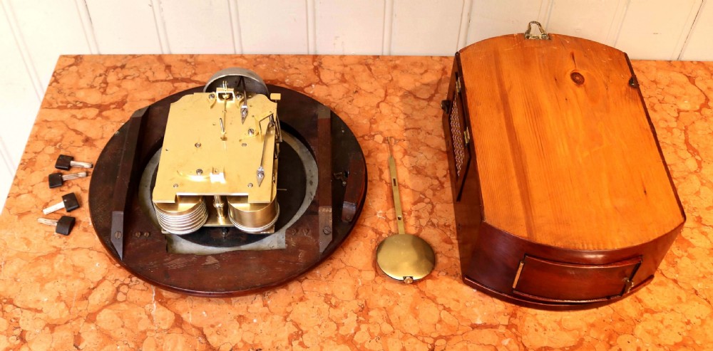 Mahogany Double Fusee Dial Clock View VI