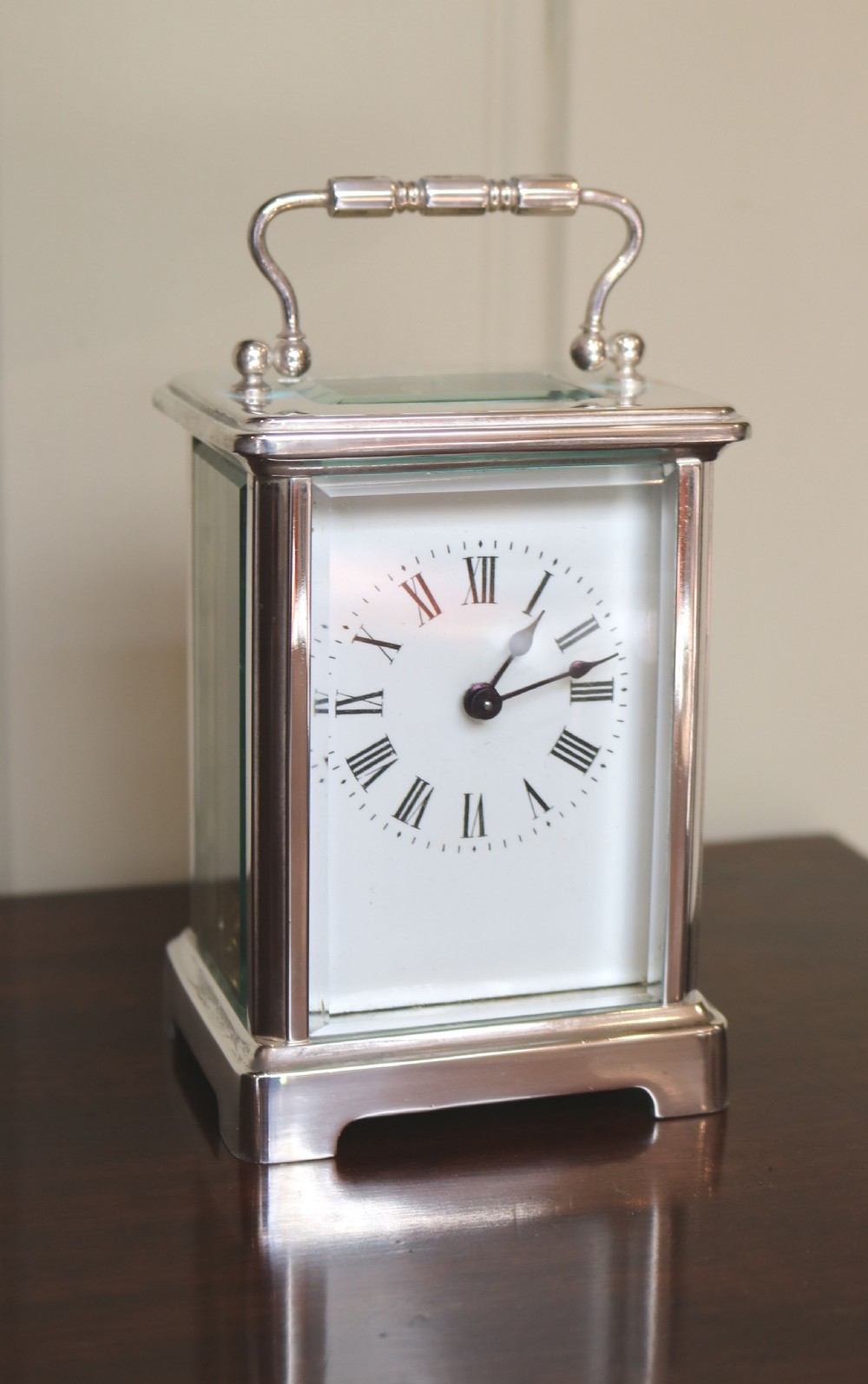 Silver Plated Timepiece Carriage Clock (France, c. 1890) View II