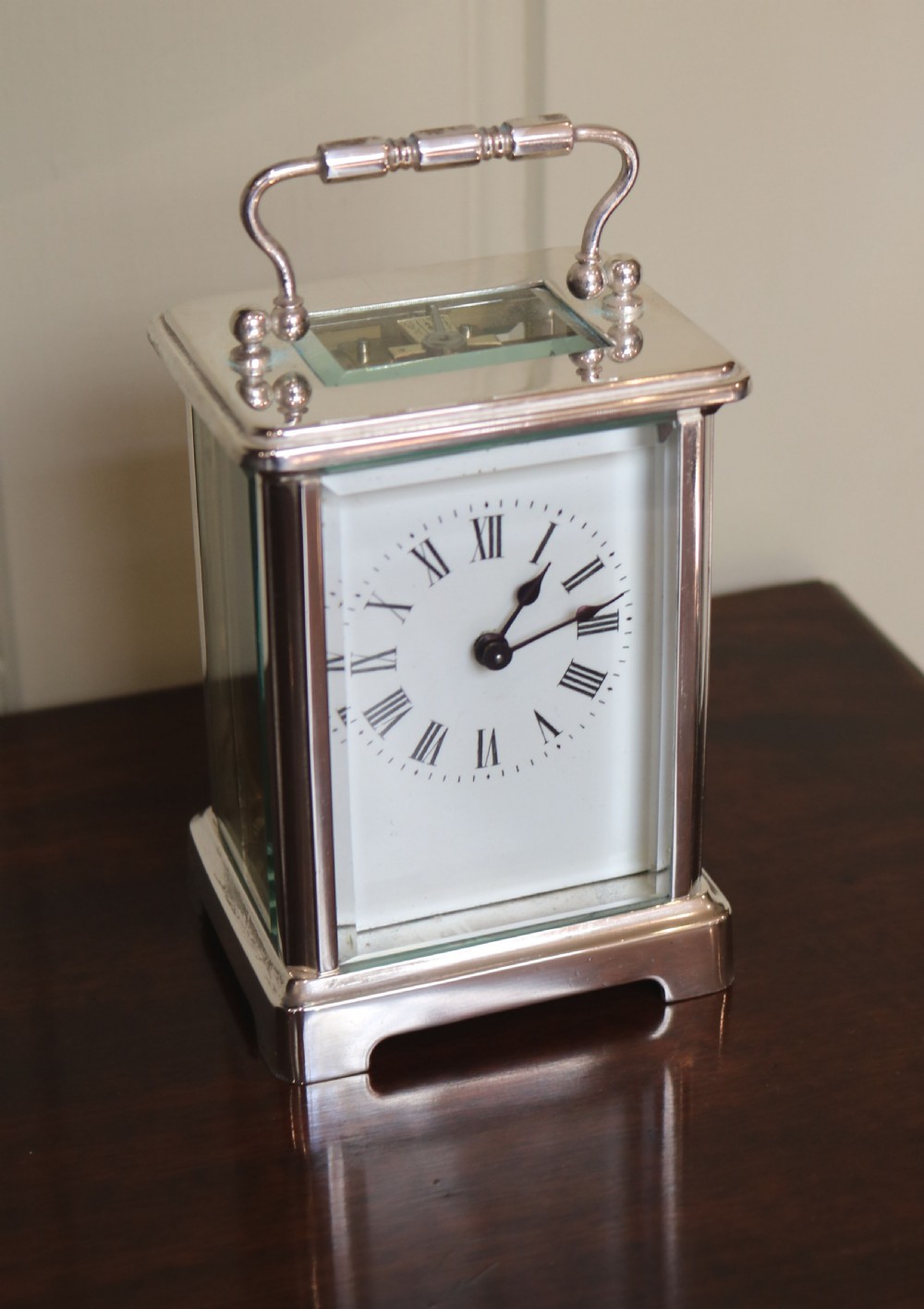 Silver Plated Timepiece Carriage Clock (France, c. 1890) View III