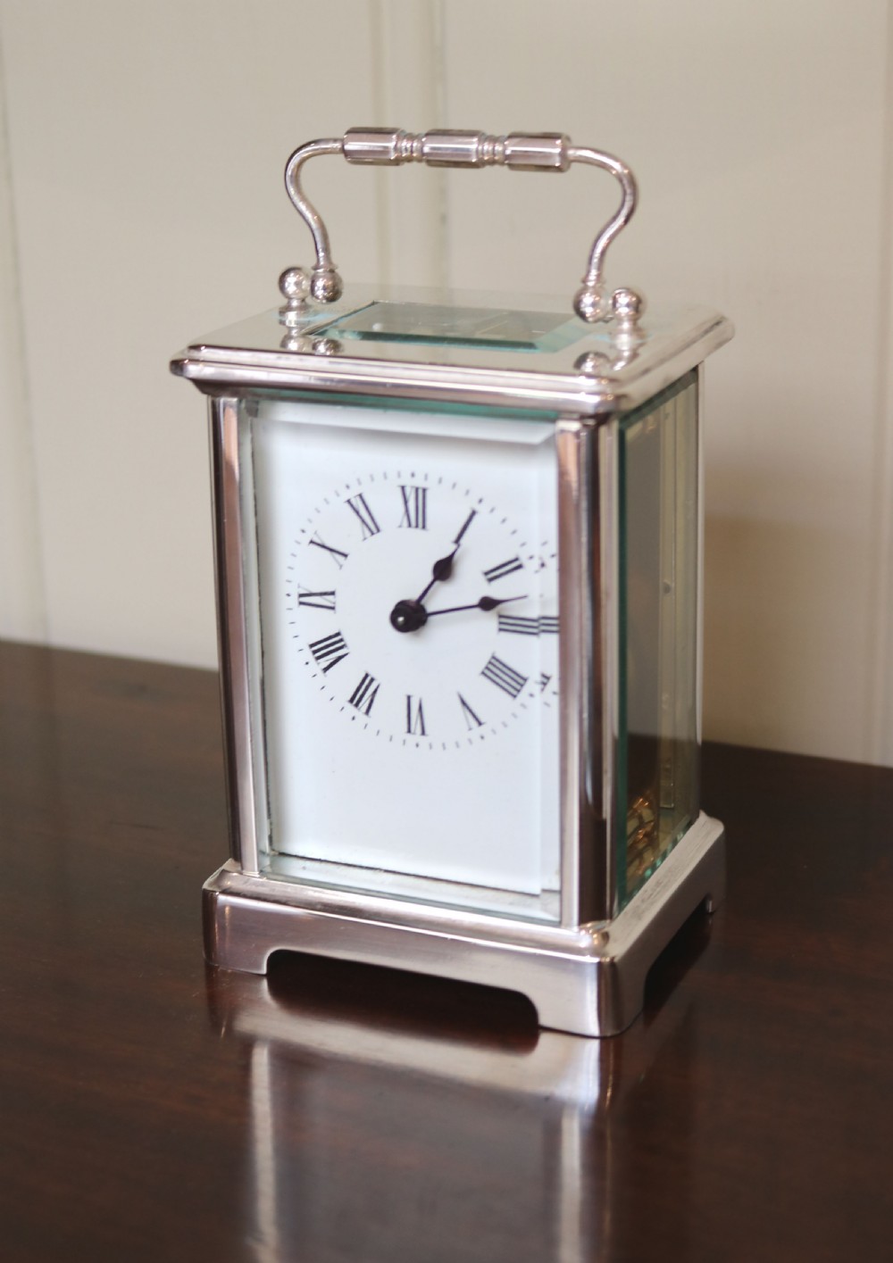 Silver Plated Timepiece Carriage Clock (France, c. 1890) View IV