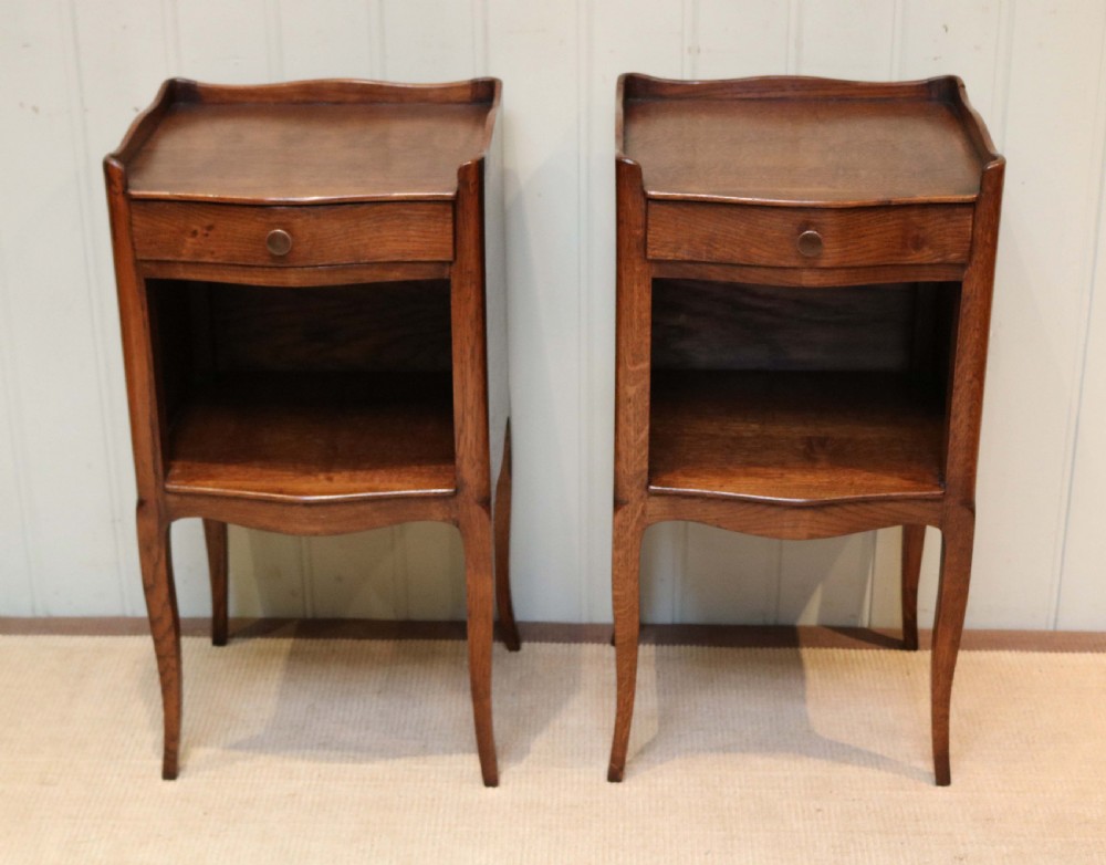 French Oak Bedside Cabinets  View III