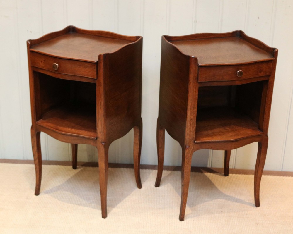 French Oak Bedside Cabinets  View IV